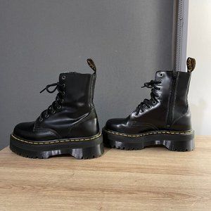 Dr. Martens Jadon Smooth Leather Platform Boots in Black